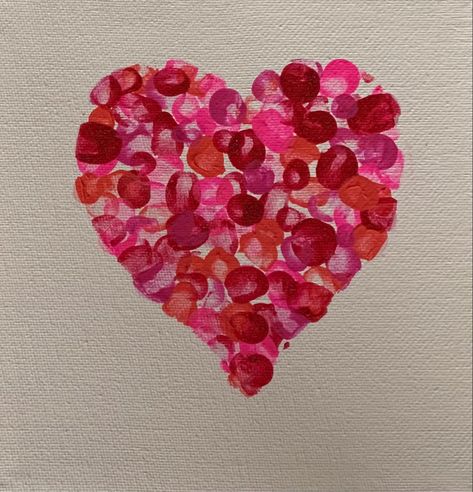 Thumb Painting Aesthetic, Finger Painting Aesthetic, Thumb Print Flowers, Hand Heart Painting, Fingerprint Art Ideas, Hand Painting Kids, Thumb Print Heart, Pinting Ideas, Thumb Print Art