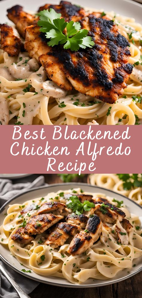 Blacken Chicken Alfredo Recipe, Blackened Chicken Alfredo Recipe, Best Blackened Chicken, How To Season Chicken For Alfredo, Chicken With Alfredo Sauce, Best Chicken Alfredo Recipe, Chicken Alfredo Recipe, Blackened Chicken Fettuccine Alfredo, Blackened Chicken Alfredo Pasta