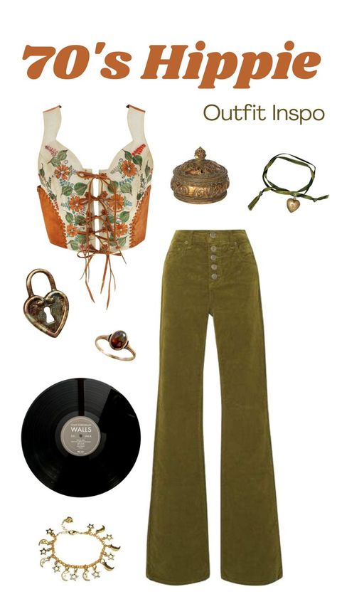 70s Hippie Outfits, Hippie Outfits 70s, 70s Aesthetic Fashion, Corset Aesthetic, Art Rings, 70s Inspired Outfits, Moda Hippie, Outfits 70s, 70s Inspired Fashion