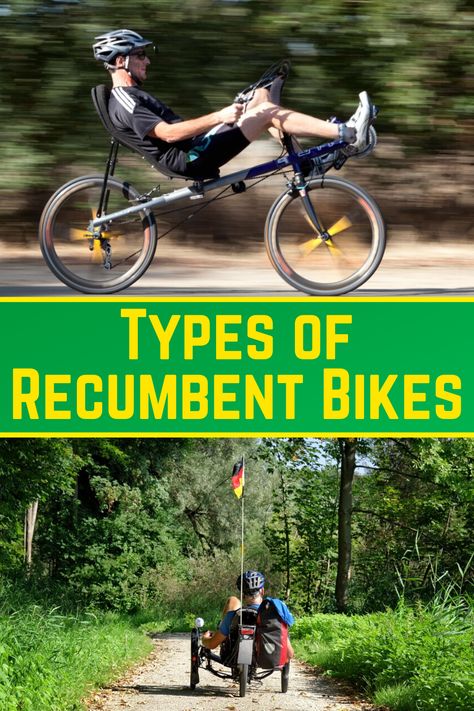 Recumbent bike designs vary widely. This guide outlines all of the different types of recumbent bikes available to help you choose the best one for your style of riding. #RecumbentBike #Bicycle #BicycleTouring #Bike #Recumbent #Cycling Bicycle Diy, Touring Bicycles, Electric Cargo Bike, Bicycle Touring, Recumbent Bicycle, Recumbent Bike, Recumbent Bike Workout, Bike Touring, Bicycle Travel