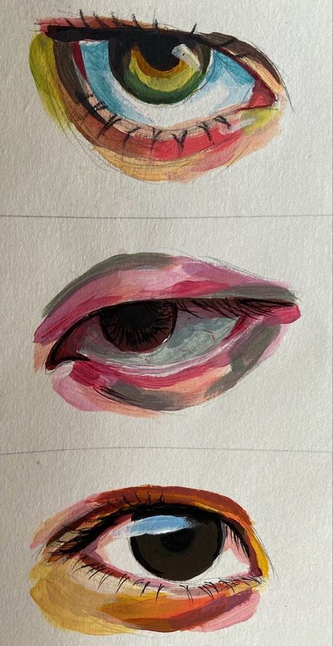 Eye Reference, Eyes Painting, Painterly Style, 얼굴 그리기, Oil Pastel Art, Gouache Art, Eye Painting, 캐릭터 드로잉, Arte Inspo