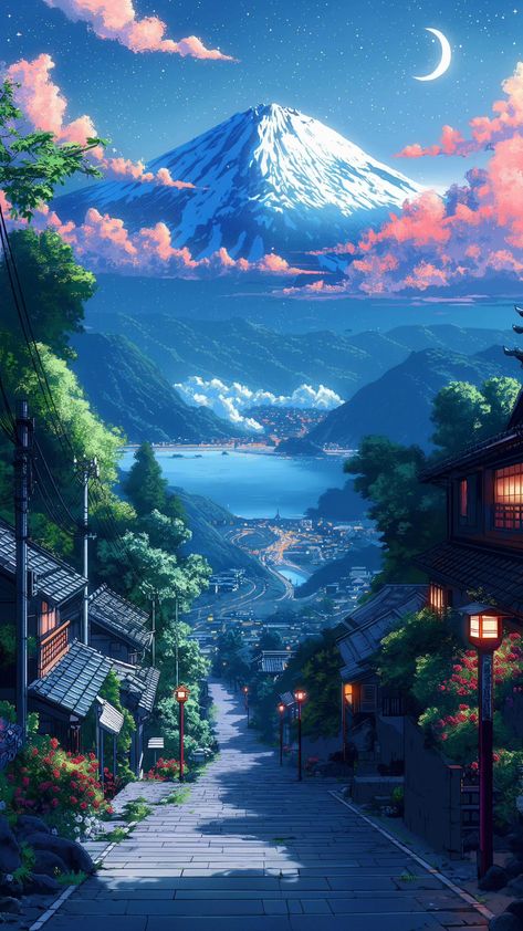 Ghibli Wallpapers, Dreamy Wallpaper, Wallpaper Iphone Boho, Fantasy Wall Art, Witchy Wallpaper, Art Landscapes, Drawing Wallpaper, Japan Aesthetic, Nature View