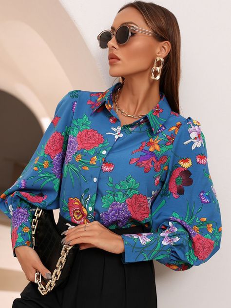 [AffiliateLink] 37 Great Flower Shirt Outfit Floral Blouse Recommendations To Try Out This Season #flowershirtoutfitfloralblouse Flower Shirt Outfit Floral Blouse, Flower Shirt Outfit, Button Shirt Outfit, Floral Shirt Outfit, Formal Blouses, Blouse Tops Designs, Print Shirts Women, Miniature Dress, Flower Print Blouse