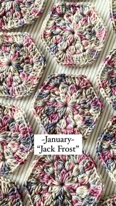 Variegated Granny Square, Hexagon Granny Square, Crochet Hexagon Blanket, Granny Stripe Blanket, Hexagon Crochet, Joining Yarn, Crochet Cluster Stitch, Granny Stripe, Stripe Blanket