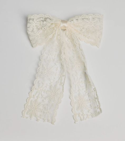 White Lace Accessories, Lace Hair Bow, Homecoming Shoes, Bow Barrette, Homecoming Outfits, Cocktail Outfit, Suki Waterhouse, Lace Hair, Lace Bows