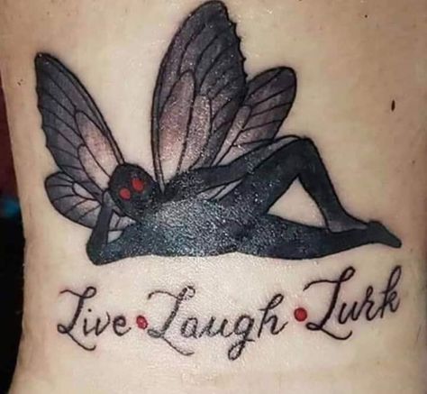 Nihilist Tattoo, Absurdist Tattoo, Mothman Tattoo, Tattoos 2023, Funny Tattoo, Belly Tattoos, Belly Tattoo, Funky Tattoos, Mushroom Tattoos