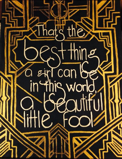 Gatsby Canvas / DIY / Crafting / Black and Gold / The Great Gatsby Great Gatsby Painting Ideas, The Great Gatsby Painting, Great Gatsby Painting, Gatsby Painting, Gatsby Sweet 16, Great Gatsby Art, Gatsby Art, Little Crafts, Tape Painting