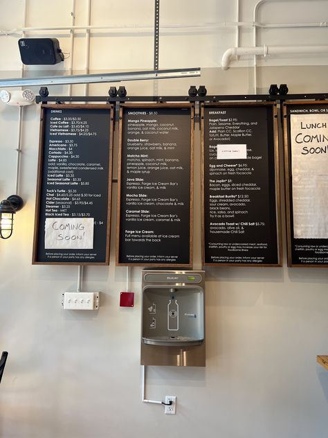 Bakery Menu Board, Matcha Mint, Maple Butter, Bakery Menu, Jalapeno Cheddar, Banana Oats, Menu Board, Coffee Breakfast, Juice Bar