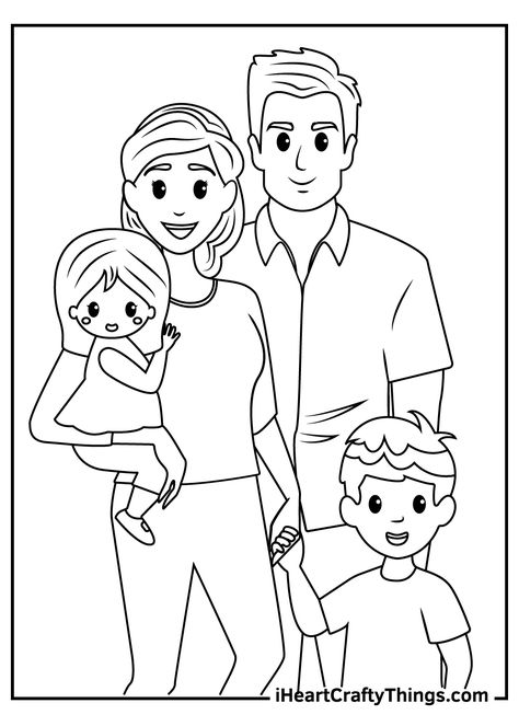 Family Coloring Pages Descendants Coloring Pages, Family Printables, Family Coloring Pages, Baby Coloring Pages, Preschool Coloring Pages, Rainbow Canvas, Family Drawing, Family Theme, Family Coloring