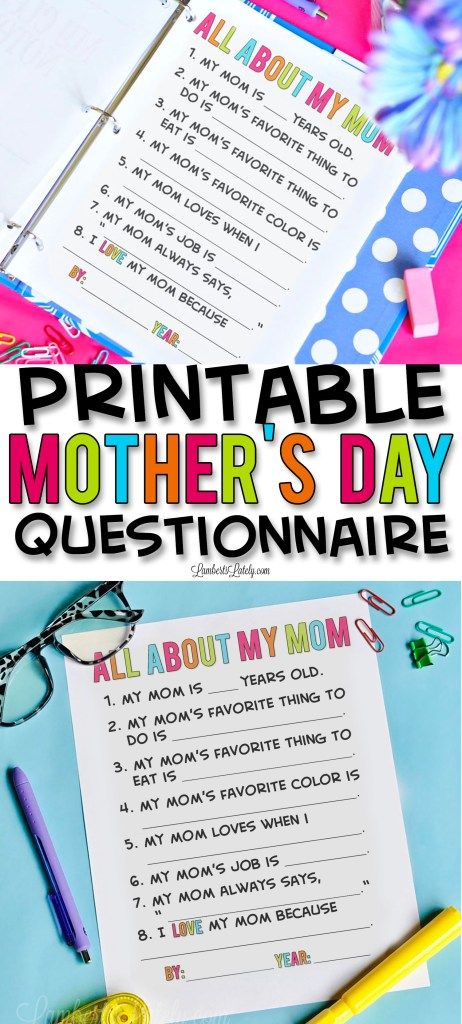 This printable mother's day questionnaire is great for toddlers or kids to fill out for the mom in their life! Learn all about mom with this free printable page. Mom Questionnaire Free Printable, Mother's Day Crafts For Preschoolers, All About My Mom, Mothers Day Crafts Preschool, Mother's Day Crafts For Kids, Origami Paper Flowers, Easy Mother's Day Crafts, Mother's Day Printables, Crafts For Preschoolers