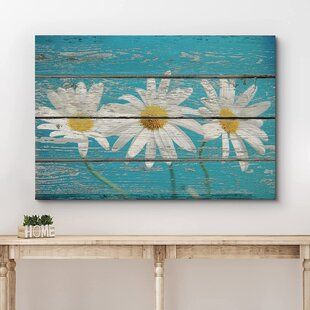 Barn Wood Art, Painting On Pallet Wood, Wood Plank Art, Plank Art, Garden Fence Art, Rustic Pictures, Vintage Daisy, Fence Art, Wood Painting Art