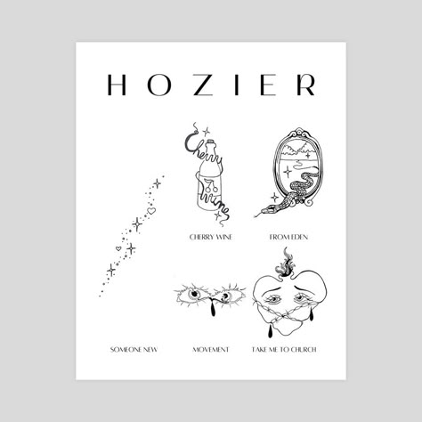 Arsonists Lullaby Tattoo Hozier, Hozier Line Art, Hozier Tattoo Ideas Work Song, Hozier Inspired Art, Work Song Hozier Tattoo, Take Me To Church Tattoo, Hozier Inspired Tattoos, Hozier Shirt, Patchwork Leg Sleeve