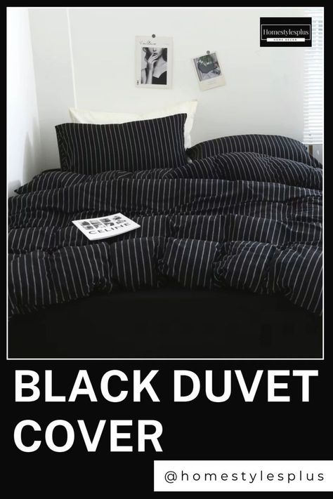 Black Duvet Cover - 100% Cotton Trend Black Stripe Duvet Cover Bedding Set |  Duvet Cover Sets Bedding Style, Boho Duvet Cover, Black Duvet, Boho Duvet, Black Duvet Cover, Striped Duvet Covers, White Duvet Covers, White Duvet, Queen Duvet Cover