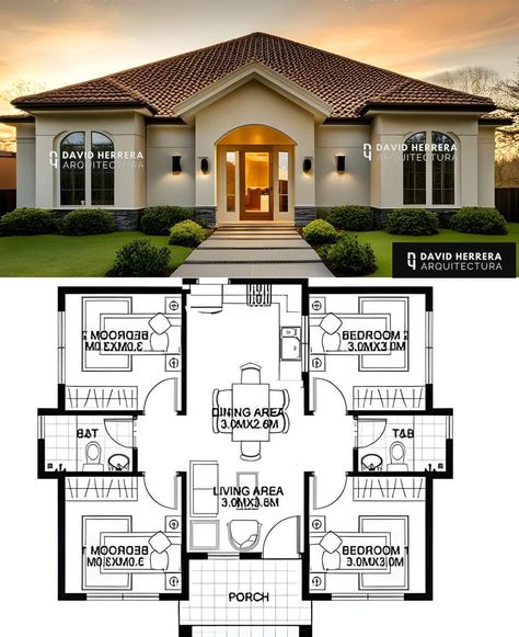 Flower Structure, Plan Architecture, Bungalow Style House, Bungalow Style House Plans, House Roof Design, Affordable House Plans, Building House Plans Designs, Building Plans House, Simple House Design