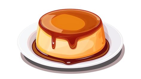 Foto una vista de caramel flan de 32 bit... | Premium Photo #Freepik #photo #estetico #fondo #blanco #encantador Caramel Flan, 32 Bit, Flan, Premium Photo, Caramel