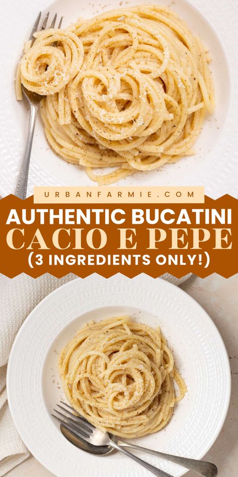 Dreaming of Italian cuisine? Dive into Authentic Bucatini Cacio e Pepe with just 3 ingredients! Perfect for a cozy dinner idea for tonight, this vegetarian comfort food recipe brings the essence of Roman pasta to your table. Cook it tonight and savor the nostalgia! Roman Restaurant, Hearty Fall Meal, Roman Pasta, Italian Pasta Recipes Authentic, Bucatini Pasta, Homemade Comfort Food, Fall Vegan Recipes, Vegetarian Comfort Food, Vegetarian Pasta Recipes