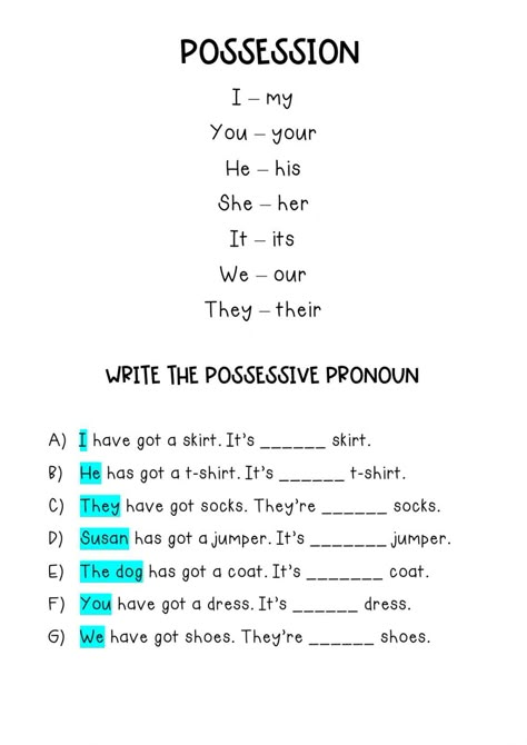 Possessive Pronouns Worksheet For Grade 3, Possessive Pronouns Worksheet Grade 2, Adjective Pronouns Worksheet, Prounons Worksheet, Possesive Pronounce Worksheets, As As Worksheets, English Ideas Teaching, Possessive S Worksheet, Possessive Adjectives For Kids