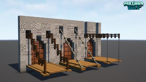 X Minecraft Medieval Bridge Design, Medival Gate Minecraft, Minecraft Midevil Bridges, Minecraft End Rod Ideas, Catacombs Minecraft, Throne Minecraft Ideas, Minecraft Castles Medieval, Drawbridge Minecraft, Minecraft Drawbridge