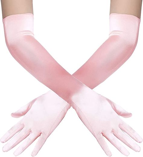 Pink Satin Gloves, Long Satin Gloves, Prom Gloves, Beige Gloves, Satin Gloves, Leather Driving Gloves, Pink Gloves, Great Gatsby Party, Opera Gloves