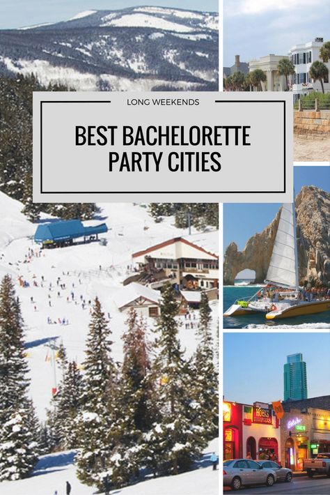 A destination for every type of bride. Bachelorette Trip Destinations, Bachelorette Party Location Ideas, Bachelorette Location Ideas, Best Bachelorette Party Locations, Northeast Bachelorette Destinations, Unique Bachelorette Destinations, Cheap Bachelorette Party Destinations, Bachelorette Destinations Usa, Bachlorette Destinations