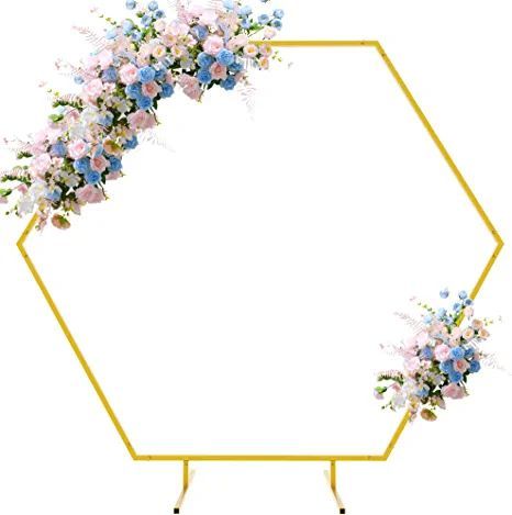 Asee'm 6.6 FT Hexagon Wedding Arch Gold Metal Hexagon Arch Wedding Backdrop Stand for Ceremony I may receive a small commission at no cost to you for using my link. Thank you! Hexagon Arches For Weddings, Simple Hexagon Wedding Arch, Gold Hexagon Wedding Arch, Hexagon Wedding Arch With Sunflowers, Hexagon Wedding Arch Spring Flowers, Hexagon Wedding Arch, Arch Wedding Backdrop, Graduation Birthday Party, Hexagon Arch