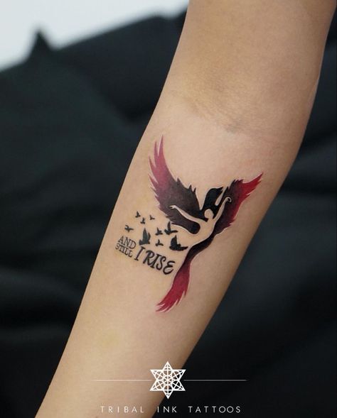 Pheonix Tattoo Woman, Phoenix Tattoo Still I Rise, Face Everything And Rise Arm Tattoo, Tattoos After Divorce, Rising Phoenix Tattoo Feminine Arm, Still I Rise Phoenix Tattoo, Fire Phoenix Tattoo Feminine, Rise Up Tattoo, Still I Rise Tattoo Ideas