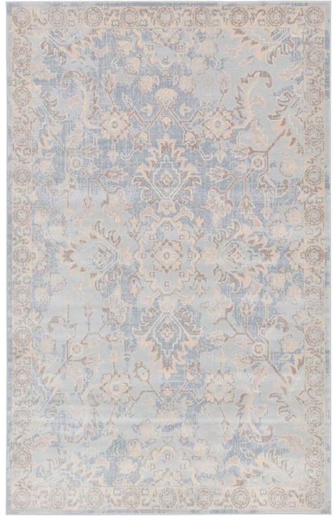 Bridgeport Home Caan Can7 Light Blue 5' x 8' Area Rug Light Blue Rug, Light Blue Area Rug, Gold Designs, Unique Loom, Spring Home, Beige Area Rugs, Autumn Home, Blue Rug