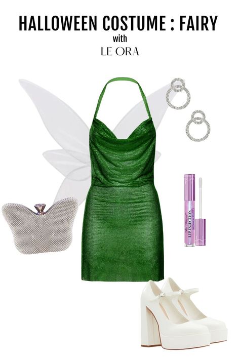 Green Dress Halloween Costume Ideas, Green Dress Halloween Costume, Women Fairy Costume, Cool Girl Halloween Costumes, Cool Girl Halloween, Green Dress Costume, Fairy Costume For Women, Aesthetic Halloween Costume Ideas, Costume Ideas 2023