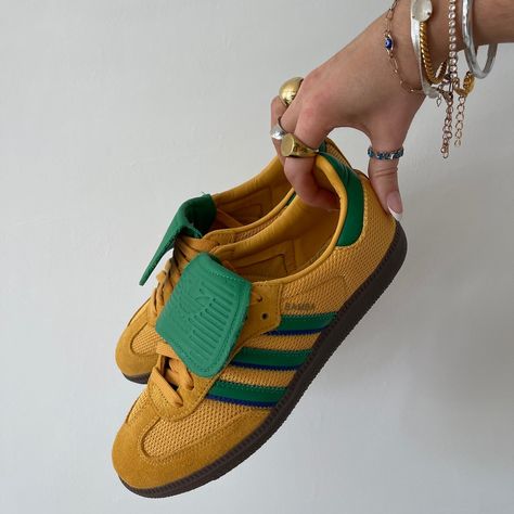 Adidas trainers, adidas samba, adidas samba LT, sneakerhead, summer trainers, summer trainer rotation, yellow sneakers, yellow trainers, spring trainers, yellow trend, 2024 trending sneakers Yellow Samba Outfit, Adidas Samba Yellow, Yellow Sambas, Yellow Samba, Summer Trainers, Yellow Trainers, Samba Adidas, Trainers Adidas, Yellow Adidas