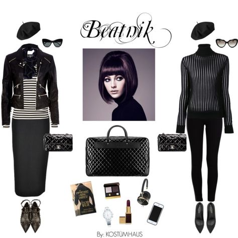 Beatnik Fashion, Sixties Outfits, Walk Outfits, Beret Outfits, Beatnik Style, Gogo Girl, Witchy Outfits, Edie Sedgwick, Outfit Polyvore