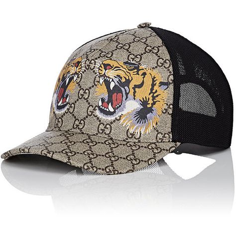 Gucci Men's Roaring Tigers & Logo-Print Trucker Hat ($335) ❤ liked on Polyvore featuring men's fashion, men's accessories, men's hats, men's trucker hats, gucci mens hat, mens hats and mens trucker caps Gucci Cap, Gucci Tiger, Gucci Mens, Canvas Hat, Driving Shoes Men, Luxury Hats, Mens Hats, Mens Hat, Tiger Logo