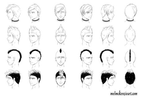 Hairstyle Sketch, Punk Drawing, Manga Hair, Headband Men, Hair Sketch, Mohawk Hairstyles, Punk Hair, Hair Reference, Drawing Practice