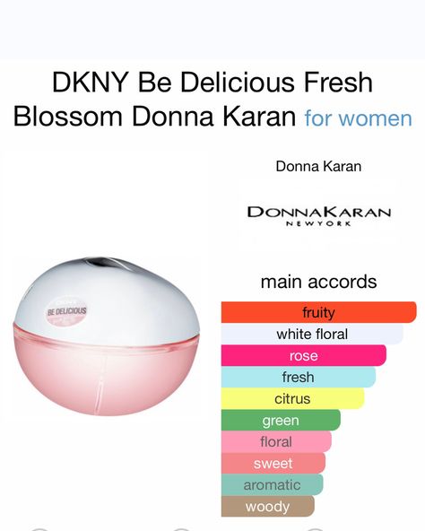 Dkny Be Delicious Fresh Blossom, Perfume Scents Chart, Dkny Perfume, Dkny Be Delicious, Quality Woman, Blossom Perfume, Fragrance Bottle, Perfume Fragrance, Perfume Scents