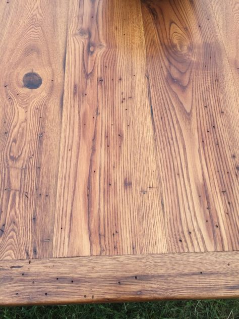 Table Top Stain Ideas, Reclaimed Oak Dining Table, Tung Oil Before And After, Tung Oil On Pine, Linseed Oil On Wood, Staining Pine Wood, Natural Wood Table Top, Sealing Wood, Outdoor Wood Table