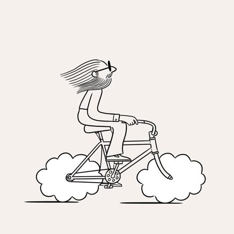 Matt Blease, Bicycle Drawing, Life Worth Living, Cloud Illustration, Holiday Monday, Sticker Design Inspiration, Bank Holiday Monday, Father's Day Greeting Cards, Motion Design Animation