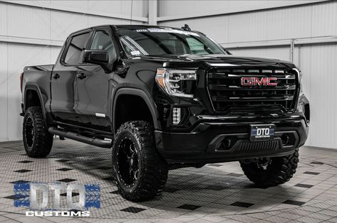 Lifted Sierra 1500, 2023 Gmc Sierra At4, Gmc Black Truck, Black Gmc Denali Truck, Gmc At4 2500, Gmc Trucks Sierra 1500, Lifted Gmc Sierra 1500, Gmc Elevation, Gmc Sierra Elevation