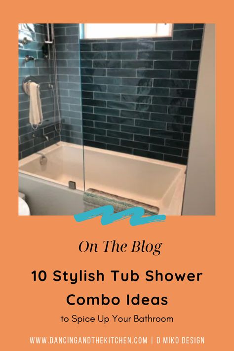 tub shower combo with beachy blue subway tile