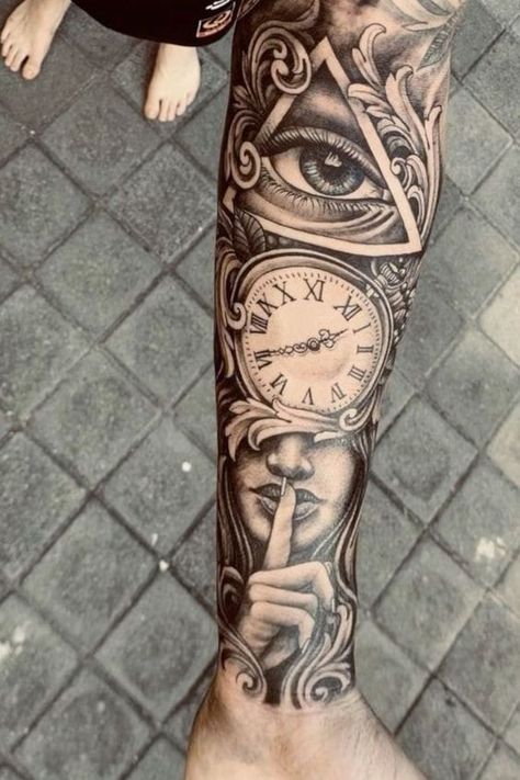 Tatoos Arms Mens, Life Is A Game Tattoo, Ship Sleeve Tattoo, Mens Forearm Tattoos Ideas Unique, Men’s Arm Tattoos, Eye Tattoo On Arm, Tattoos Ideas For Men, Arm Tattoos For Guys Forearm, Tattoo Homme