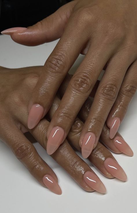 Flesh Colored Nails, Peach Neutral Nails, Nail Brown Skin, Cute Almond Nails Fall, Neutral Nails For Fall, Nail Color For Dark Skin Tones, Neutral Color, Elegant Touch Nails, Sheer Nails