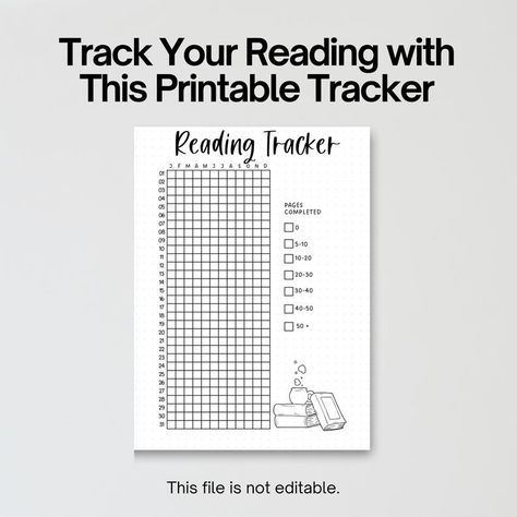 Stay organized and track your reading journey with this Printable Reading Tracker Journal Page! 📚✨ Check out my Etsy shop for more planners, journals, and trackers to help you stay on top of your goals. #readingtracker #bookjournal #plannerpage #bulletjournal #printableplanner Page Tracker, Printable Reading Tracker, Journal Reading Log, Reading Tracker Printable, Daily Habit Tracker, Printable Planner Pages, Reading Tracker, Printable Journal, Reading Log