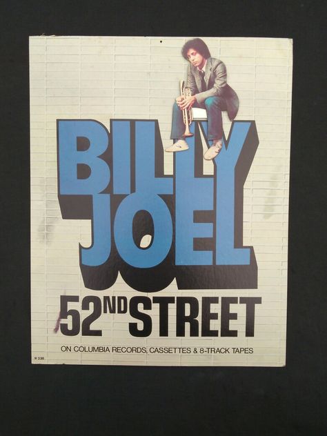 Vintage Billy Joel 52nd Street Hanging Cardboard Promo Mobile 8 Track Tapes, Billy Joel, Vintage Stuff, The History, Novelty Sign, History