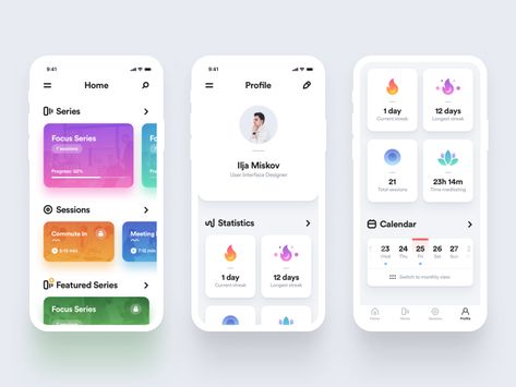 Concept iOS App interface white colorful minimal ux ui statistics iphone ios app App Ui设计, Iphone Ui, Ui Design Mobile, White Bg, Mobile Design Inspiration, App Design Layout, Ux App Design, Android App Design, Ios App Design