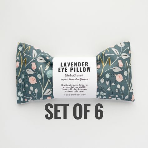 This is a set of 6 Lavender Eye Pillows in the same fabric as pictured. Our discounted, wholesale option. Select quantities before adding to your cart. Relax with our soothing Lavender Aromatherapy Eye Pillow. Beautifully packaged with directions for use! These weighted and naturally scented eye pillows make the best gifts and come with amazing benefits; you’ll want to use it as soon as it arrives in your mail box! Weighted Eye Mask, Lavender Eye Pillow, Lavender Eye, Lavender Eye Pillows, Lavender Aromatherapy, Essential Oil Roller Bottle, Aromatherapy Bracelet, Eye Pillow, Essential Oil Roller