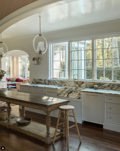 Carley Page, Above The Kitchen Sink, Cabinet Detailing, Stucco Exterior, White Shiplap, Marble Backsplash, Neutral Interiors, Indoor Outdoor Living, Stone Flooring