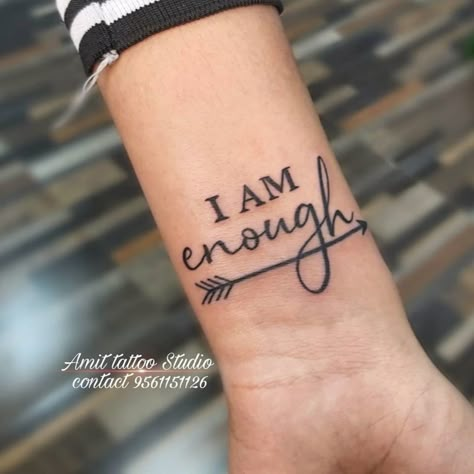 Tattoo For Divorced Women, You Are Worthy Tattoos For Women, Simple Tattoos Quotes, People Pleaser Tattoo Ideas, You Are Enough Tattoos For Women, Good Enough Tattoo, I Am Enough Tattoo, Inspirational Tattoo Quotes, Let Them Tattoo Ideas