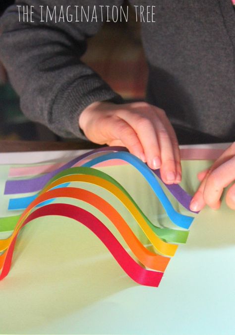 Rainbow Paper Sculpture Craft Wide Art, Imagination Tree, Paper Rainbow, Make A Rainbow, Simple Activities, Art For Children, Coloured Paper, Art Cart, Rainbow Paper