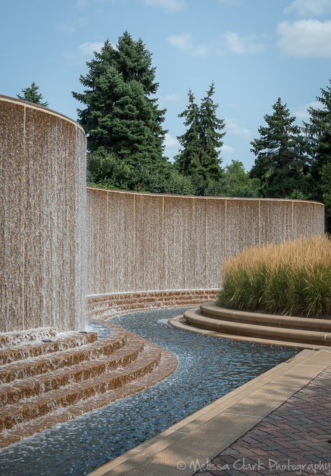 Waterscape Design, Waterfall Building, Thesis Ideas, Feather Reed Grass, Fountain Park, Drawing Light, Water Architecture, Water Feature Wall, Arlington Virginia