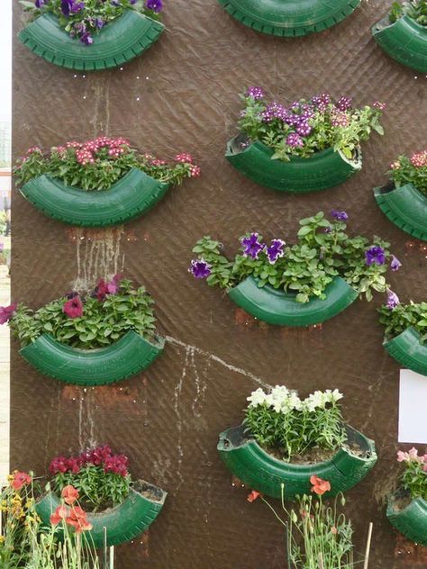 Tire Garden, Tire Planters, Upcycle Garden, Eco Friendly Garden, Easy Landscaping, Upcycle Decor, Eco Friendly Decor, Backyard Makeover, Rustic Garden Decor