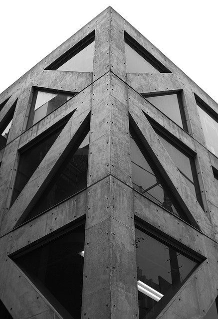 Triangles In Architecture, Triangle Windows, Acp Cladding, Triangle Building, Famous Buildings, Brutalist Architecture, Building Facade, Conceptual Design, Brutalism