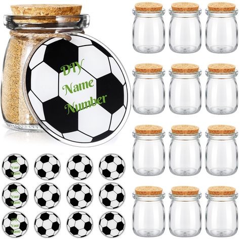 PRICES MAY VARY. Comprehensive Sport Party Favor Package: our sport party favors pack comes with everything you need for unique gift options to share with friends, teammates or sports enthusiasts; Each pack includes 12 sturdy soccer acrylic blanks, 12 quality glass jars with handy cork lids, and 1 roll of rope, offering a total of 25 versatile pieces to perfectly match your sporty ambience Unique Sports Themed Design: each sport party favor element is carefully designed to keep up with the socce Bicycle Birthday Parties, Bicycle Birthday, Soccer Senior Night, Soccer Party Favors, Soccer Team Gifts, Senior Night Posters, Sports Party Favors, Mini Soccer, Senior Student